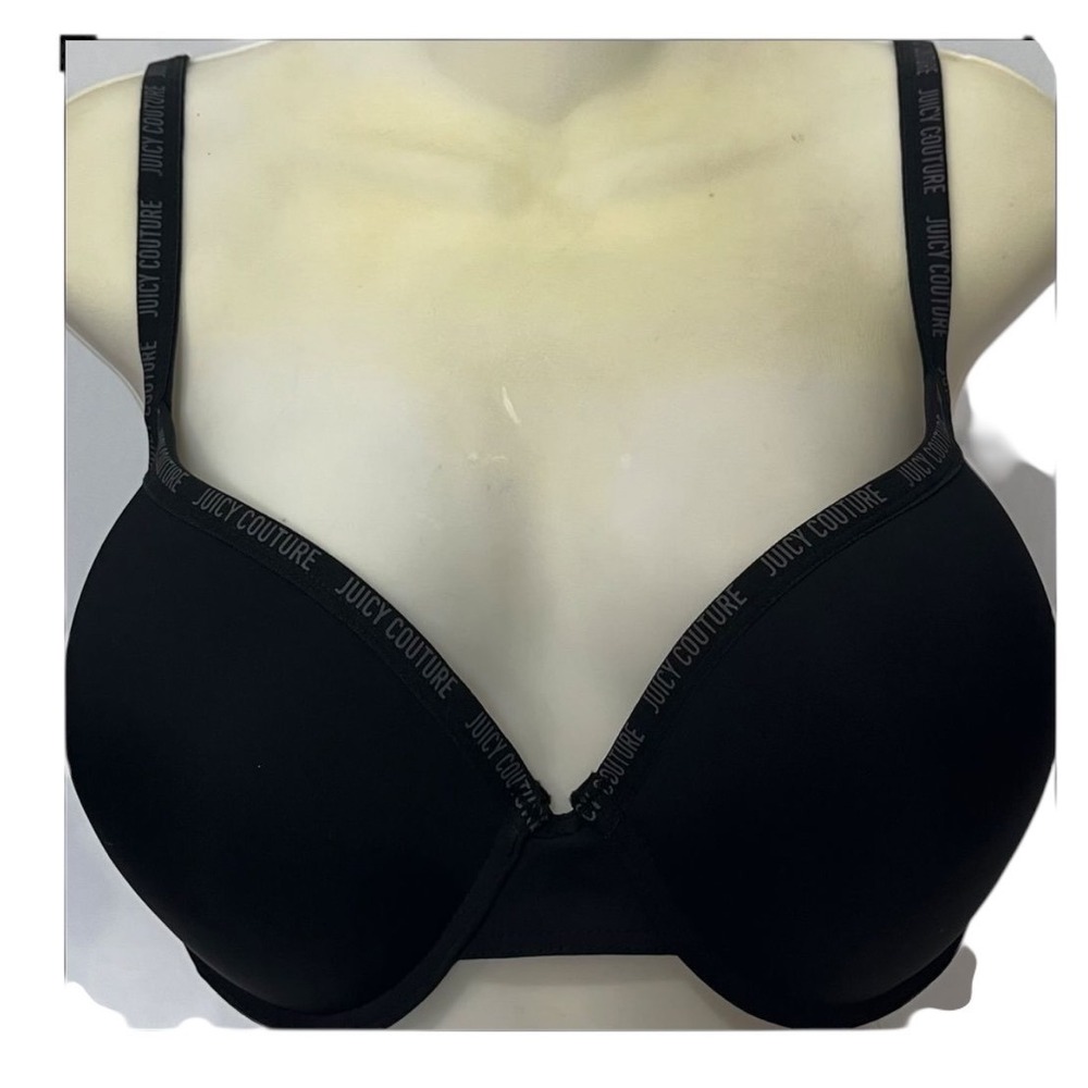 Juicy Couture Black Bra 38DD Intimates Lingerie Adjustable Straps